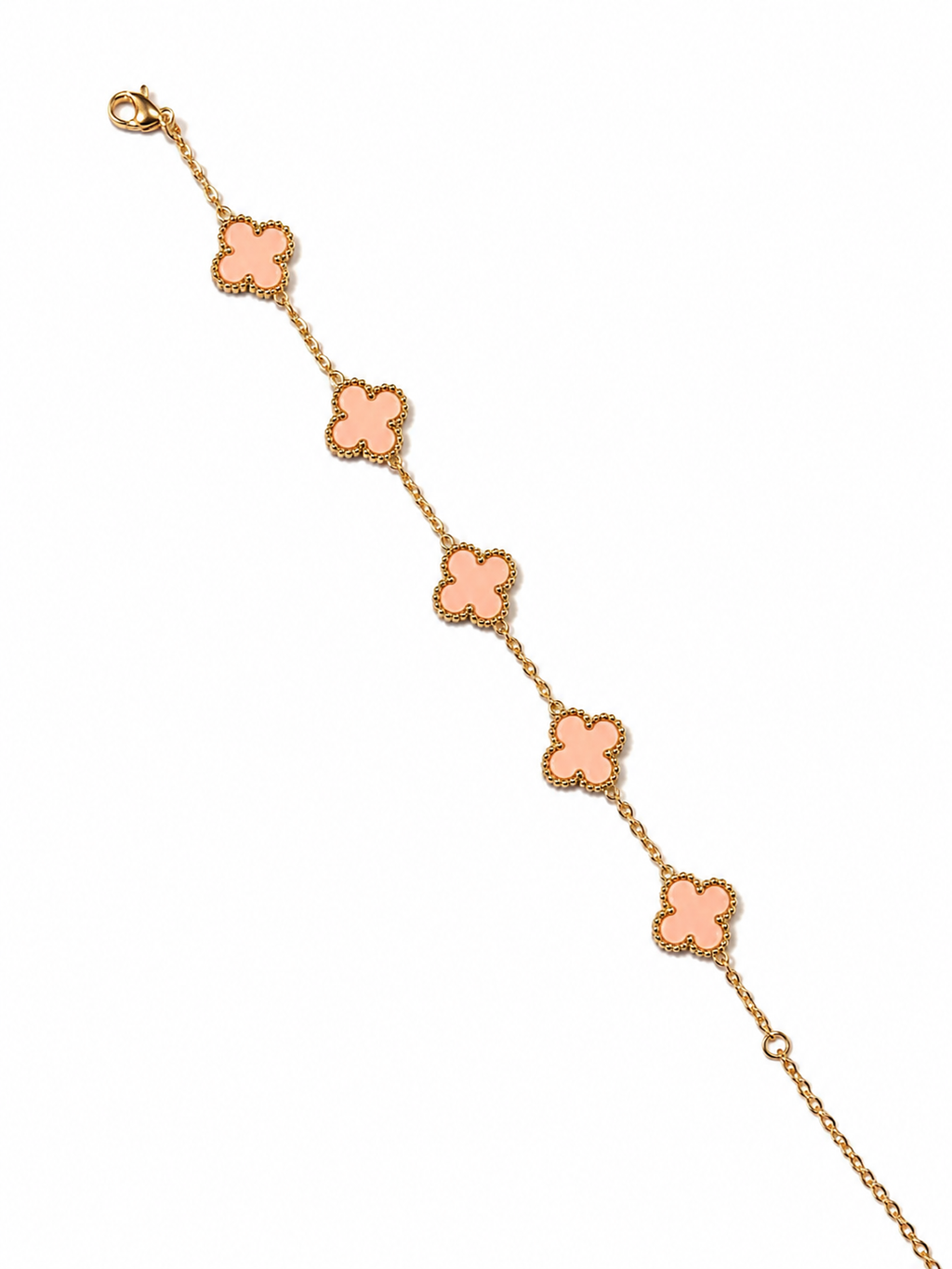 Pink clover bracelet