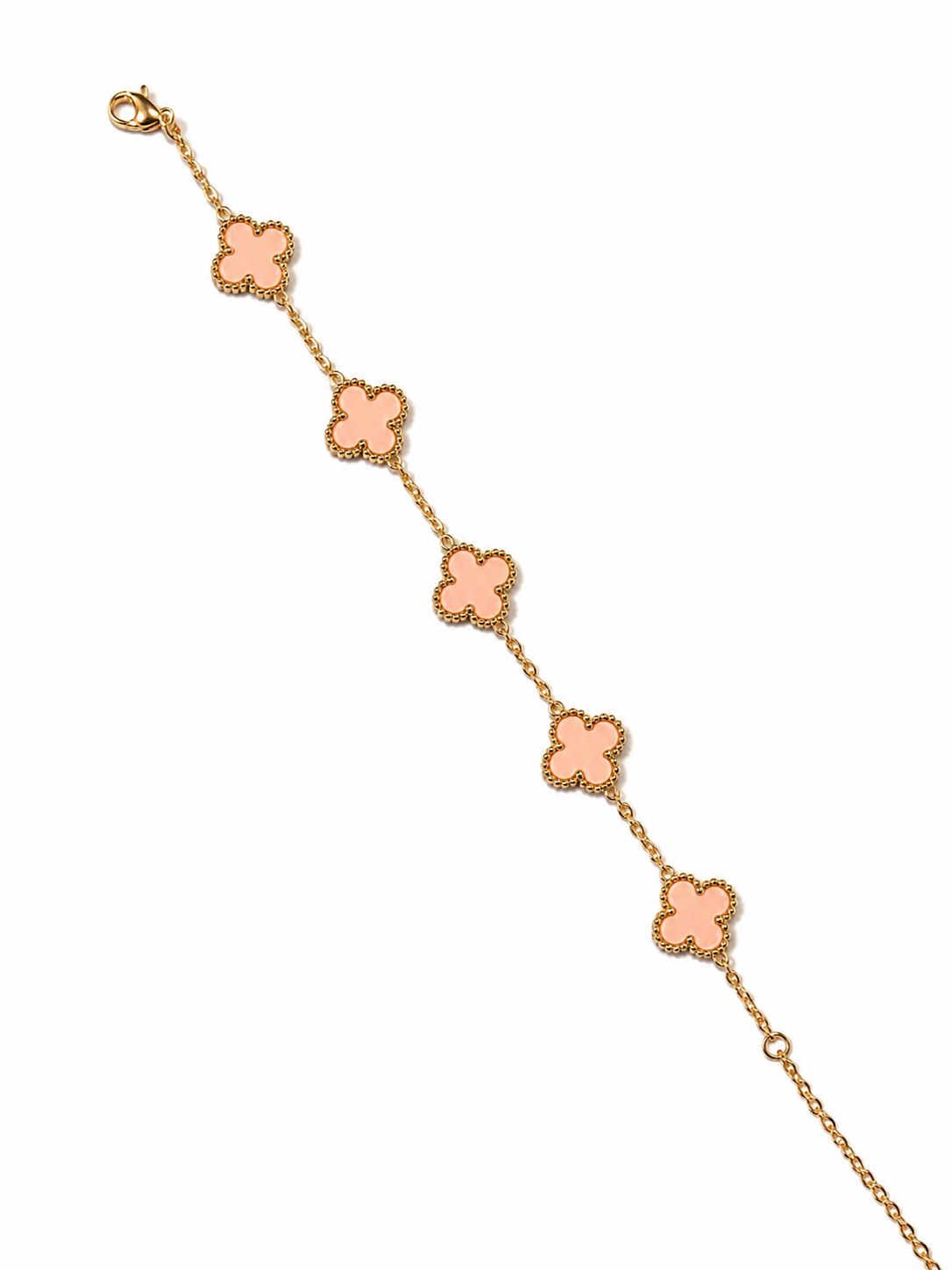 Pink clover bracelet