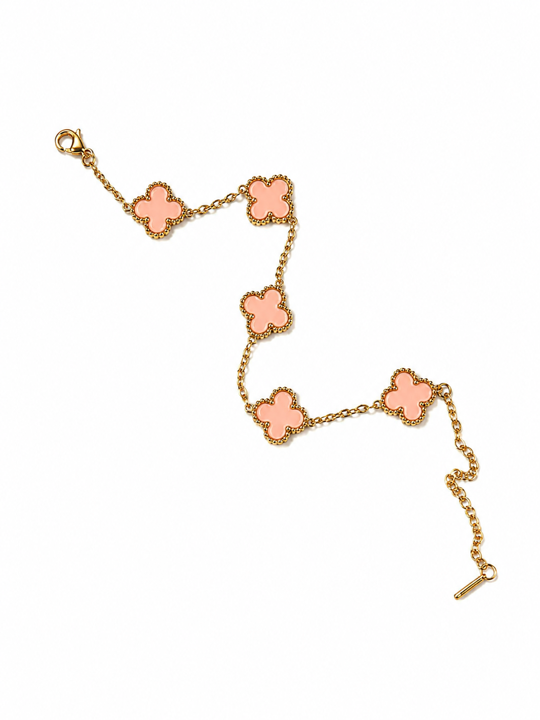 Pink clover bracelet