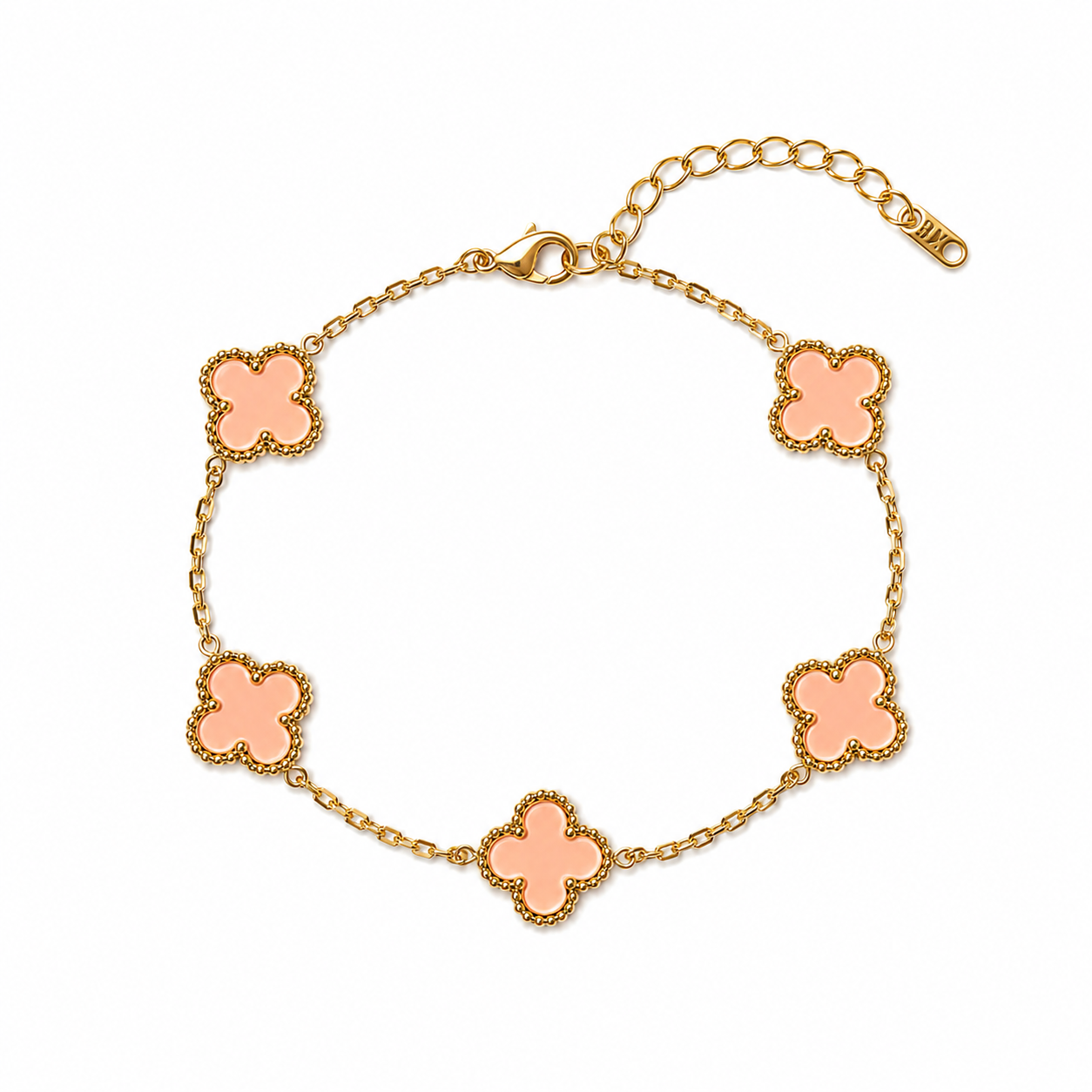 Pink clover bracelet