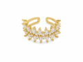 Royal halo cuff ring