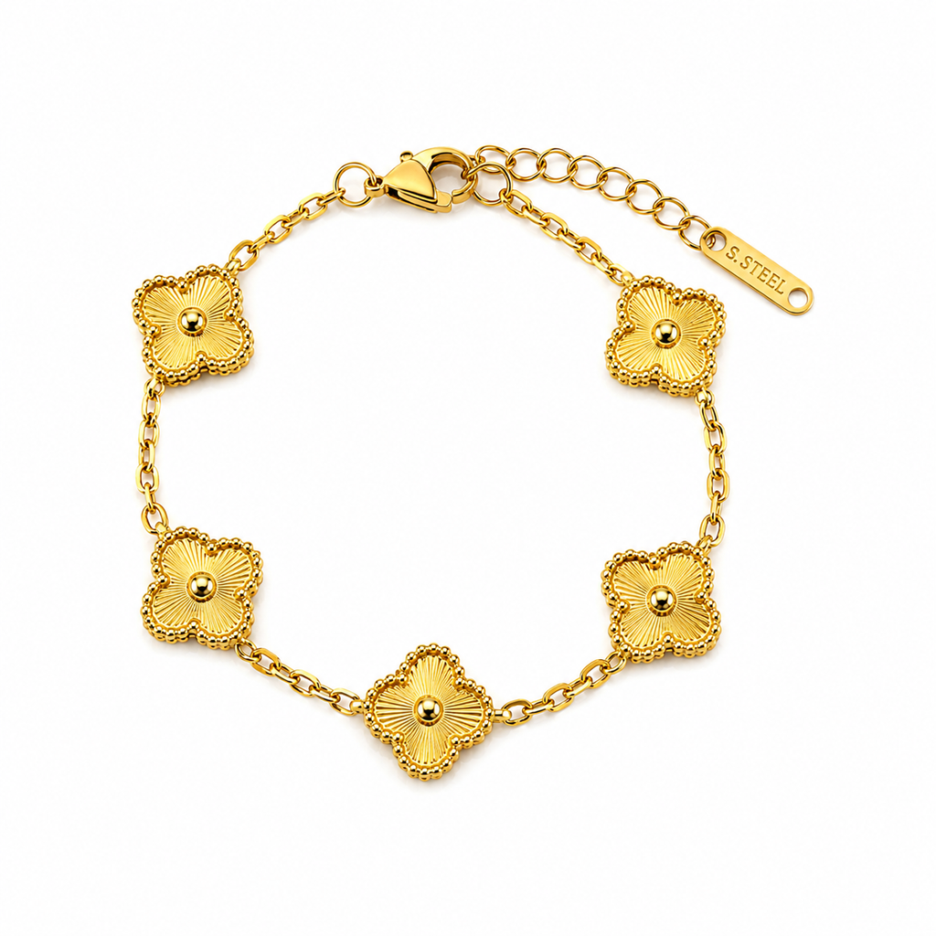 Gold clover bracelet