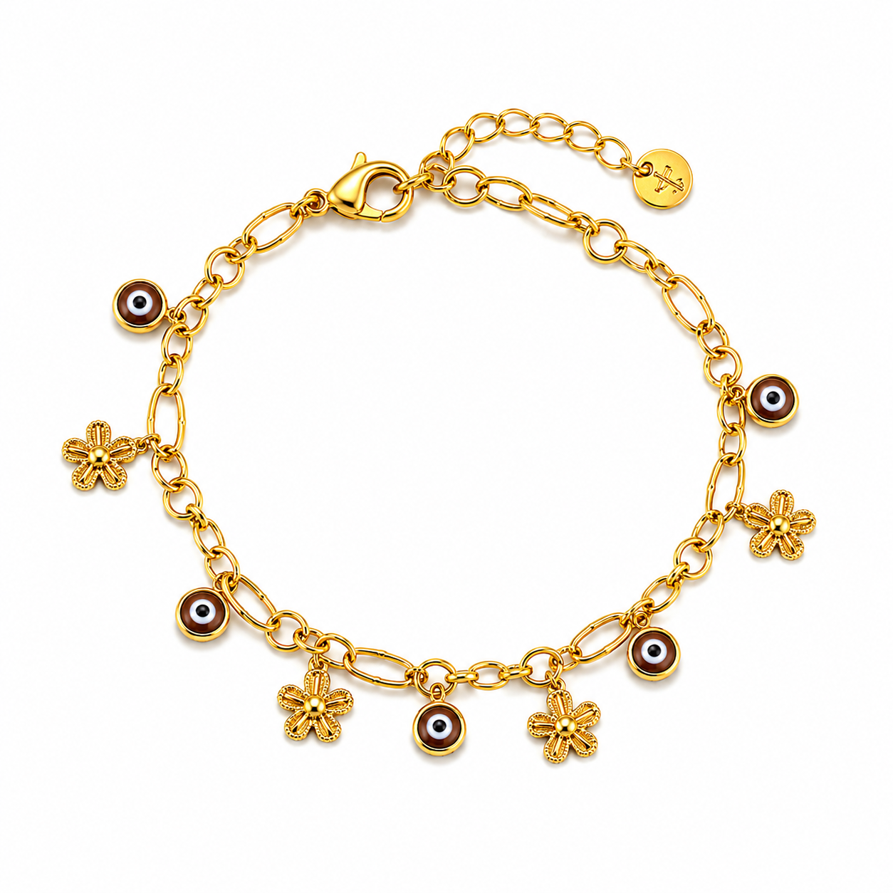 Brown evil eye charm bracelet