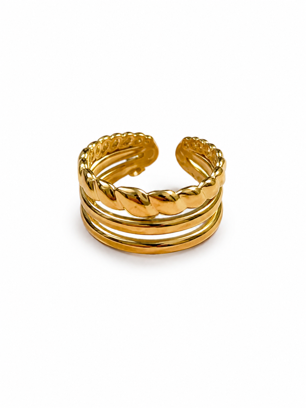 Triple layered adjustable ring