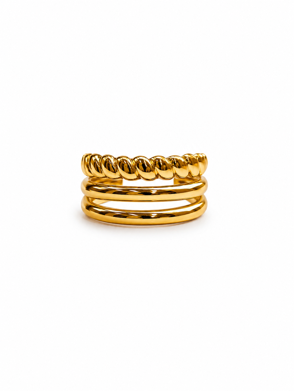 Triple layered adjustable ring
