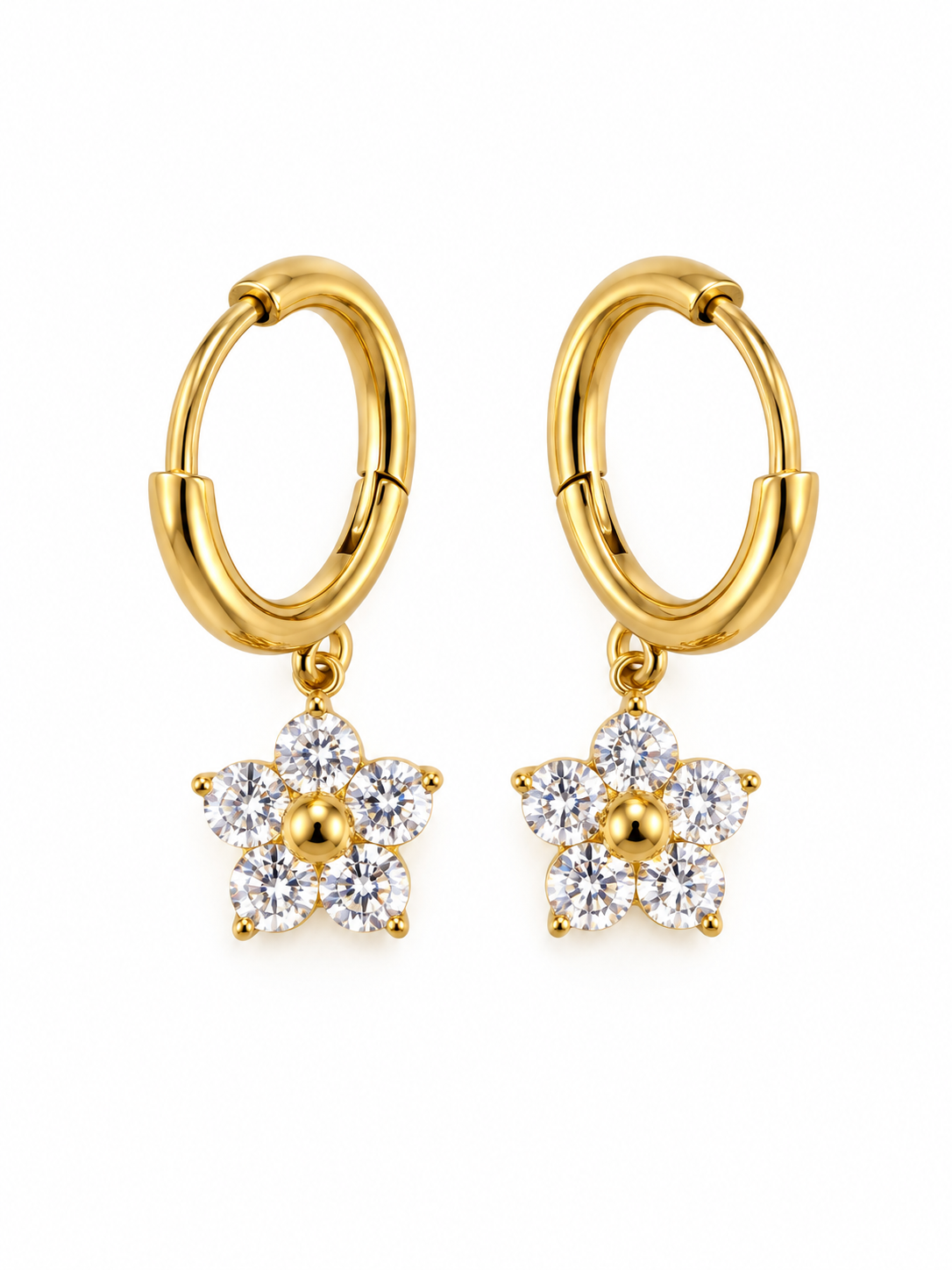 Flower charm earring
